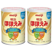 Meiji 메이지 스마일 호호에미 라지 분유 0개월부터 1세 800g 2캔, 1개