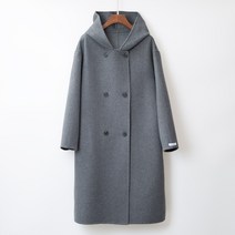 아이보리코트 노카라 핸드메이드 반코트 후드코트 결혼식 부클 덤블 울 크림색 양털롱 코트