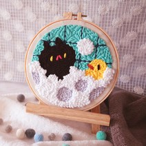 냥스티치 꾹꾹 고양이 펀치니들 자수 온라인 강의 취미 패키지, 5.보골 보골 목욕시간