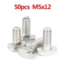50 개몫 m5 m6 m8 t 볼트 나사 eu 표준 20 30 40 선형 레일 알루미늄 프로파일 50pcs m5 m6 m8 육각 플랜지 너트 옵션, 50개 m5x12, 50개 20-M5x12