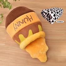 고양이집 공용 chewy 밀폐형 보온 트럼펫 허니캔 사계절, T07-가후하지 토끼털 팬카페 갈색모포작아, C01-M-16 근내 고양이12 근내개