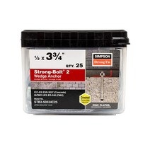Simpson Strong-Tie STB2-50334 1.3cm x 9.5cm(1/2인치 x 3-3/4인치) 아연 스트롱 볼트2 웨지 앵커 25개입