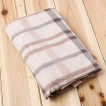 RT 체크 휴대 가정 학교 여행지 무릎담요 베이지 110cm