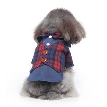 HALOKAIYA 애완동물 드레스 강아지 양복 연미복 결혼 예복 중/소형견 고양이 나비넥타이 넥타이 멋지다 복장-05, Red