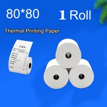 1 롤 80x80 POS 기계 실제 직경 73mm 80x73mm 감열지 금전 등록기 영수증 프린터 용지
