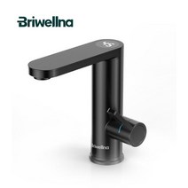 밴드히터 briwellna water heater 220v 2 in 1 분지 수도꼭지 냉온수 탭 tankless water heater 흐르는 eectric faucet 가열, 매트 블랙, 유럽 ​​연합