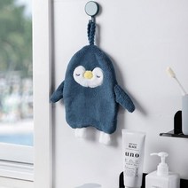 오너클랜 펭귄 주방 극세사 고리타올 수건 핸드타올 DD-10959_W921B4D, 트위스트 핑크