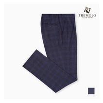 인디안 TREMOLO 그레이쉬 블루 폴리 혼방 포멀 슬랙스__TRBDLTZ8281