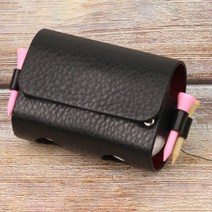 DD45 가죽 골프공 케이스 주머니 포켓 힙색 허리백 벨트백 골프볼케이스 골프파우치, 블랙
