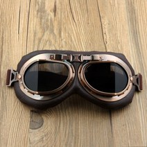 오토바이고글 바이크 고글 레트로 오토바이 안경 빈티지 모토 클래식 할리 파일럿 Steampunk ATV 자전거 구리 헬멧, gray