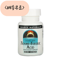 [늘품] Source Naturals 소스내츄럴스 페룰릭애씨드 250mg 60개입 페룰산 Ferulic Acid 칼슘 트랜스페룰린산 실리카 마그네슘 함유, 60정, 1개, 60개