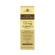 솔가 리퀴드 비타민 D 3 125mcg 5000IU 59ml 디 쓰리, 1개, 기본