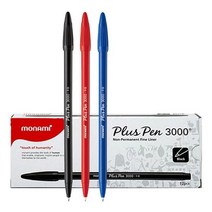 모나미 프러스펜 청색 0.3mm 12자루 플러스 수성펜, 본상품선택