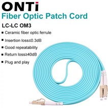 ONTi 10G OM3 LC UPC 멀티 모드 듀플렉스 3.0MM 광섬유 패치 코드 케이블, 10m 5pcs_518840