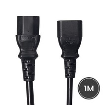 국산 캡코드 16A 220V 파워연장케이블 PC 전원 연장선 코드, 1m