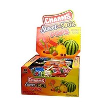 Charms Sweet and Sour Pops 5가지 다양한 새콤 달콤한 맛 0.6온스 48개 팩, 새콤달콤, 0.6온스(48개들이 팩)