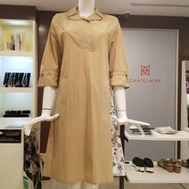 샤트렌 여성 여름 A라인 원피스[최종가64%할인 사이드 패턴 포인트 시원한 코튼과 나일론 혼방 셔츠카라 롱 원피스