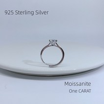 약혼반지 커플반지 웨딩 주얼리 실버 골드 조절 가능한 오프닝이 있는 스파클 모이사나이트 925 스털링 링