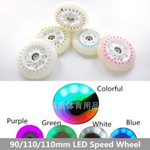 90A 인라인 스피드 스케이트 ruedas 90 100 110mm LED 휠 조명 스트리트 로드 샤인 타이어 화이트 그린 블루 컬러풀, 8 90mm Colorful