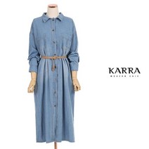 카라 KARRA 77까지 루즈핏데님셔츠원피스 KB0FOP318C