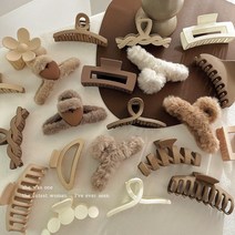단발묶기 보브단발 붙임머리스타일링 머리 장식 세트 여성 패션 발톱 클립 커피 블랙 아크릴 큰 머리핀 헤어 악세서리 어, [44] 3조각,피스 46