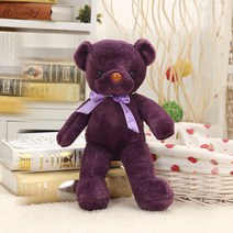 모찌 인형선물 대형 곰 인형 블랙 나혼자산다 대형큰곰인형 남자친구 곰돌이 까꿍하는 생일 커플, 딥 퍼플 곰, 30【귀여운 스타일】