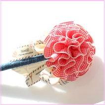 미누아띠 [DIY]KA03 (바느질이 필요없는)카네이션볼펜, 1세트, 잔체크 핑크(감은볼펜