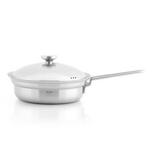 [국산] SOLE 통3중 가벼운 돔형 스텐 냄비 전골 인덕션 IH + 수세미2P, 22cm