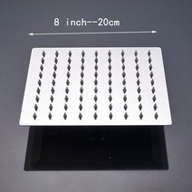 샤워기크롬 레인 샤워헤드 사각형 스테인리스 스틸 304 초박형 폴 헤드 수도꼭지 욕실 샤워 시스템 8 인, 8 Inch, 01 8 Inch