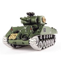 RC 무선 조종 탱크 M4A3 셔먼 전차 메탈휠 강력 발사, 금속바퀴+플라스틱바퀴모델3000-1시간