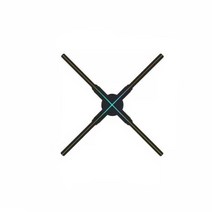 3D 홀로그램영상 팬 홍보 레이저광고 고화질 파티, 블랙52CM(APP+WiFi+시계 디스플레이)