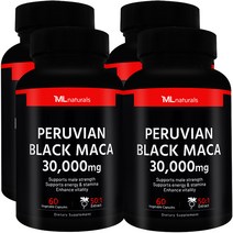 [미국번개배송] 착한명품 마이라이프 내추럴스 블랙 마카 30 000 mg 60정 4병, 4개