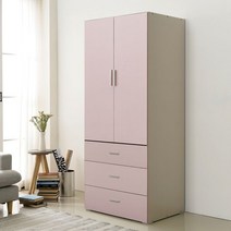 장인가구 쿠키 800 3단서랍 옷장, 핑크