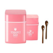로이첸 요거트치즈메이커 2종세트 + 옻칠 미니스푼 2P 묶음세트, 1세트, 핑크
