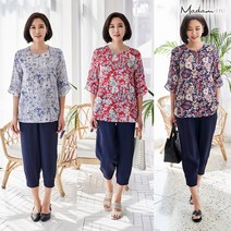 (마담4060) 엄마옷 인견 세트상품 중년여성옷 할머니옷 50대엄마옷 60대엄마옷 빅사이즈 풍기인견상하SET -HSET204002-