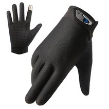 메쉬 낚시 장갑 전체 손가락 여름 남자 여자 긴 Mtb 터치 스크린 통기성 액세서리, 01 Black