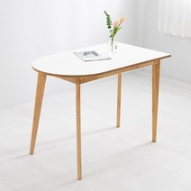 위드퍼니처 크림우드 1000 x 600 반원형 2인용 테이블 HPM, 화이트