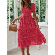 Vestidos 빈티지 프린트 퍼프 슬리브 여름 비치 스위트 드레스 캐쥬얼 스퀘어 칼라 플로랄 맥시 롱 2022 축제