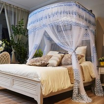 침대모기장슈퍼싱글 바닥없는모기장 120X200CM 블루 간편한모기장 모기장캐노피 침대방충망