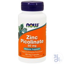 Now Foods Zinc Picolinate 나우푸드 아연 피콜리네이트 50mg 베지캡슐 120개입, 1개