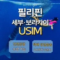 필리핀 유심 세부 보홀 마닐라 보라카이 여행 유심칩, 인천공항 1터미널, 필리핀 글로브 정액제 1GB, 3일