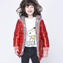 MARC JACOBS 리버시블 레오파드 패턴 포인트 메탈릭 롱패딩