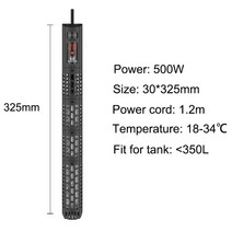 엔진양수기 소형 수중펌프 충전식 배수 sunsun 수족관 잠수정 히터 물고기 탱크 디지털 디스플레이 조절 가능한 물 가열 막대 일정한 온도 제어 막대, 500w, 우리 플러그