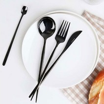 스텐 심플 모던 커트러리 (블랙 로즈골드 실버) 6type, 젓가락
