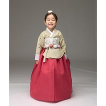 여아 전통금박 연두 당의 날개치마(2색상) 유아 주니어 초등 고급한복