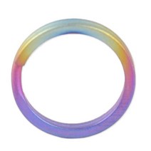 LETAOSK-티타늄 레인보우 컬러 EDC 초경량 행잉 키 링 체인 비 마그네틱 라이트 스플릿 녹슬지 않는 DIY 액, 04 32mm (1.26inch)