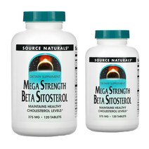 소스네츄럴 메가 스트렝스 베타 시토스테롤 375mg 120정 식물성 피토스테롤 캄페스테롤, 2개