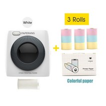 포터프린터 핸드폰사진인화 Paperang p2 pocket printer 300dpi, 화이트 3 컬러풀, 협력사