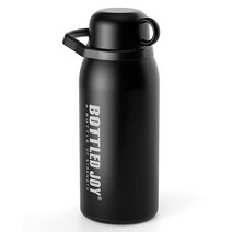 XBOTTLE 갤런 단열 물병 - 3.8L(128온스) 스테인리스 스틸 물병 대형 이중 벽 진공 야외 작업 낚시 캠핑 여행용 프로 1267008, 128oz, Black, Black