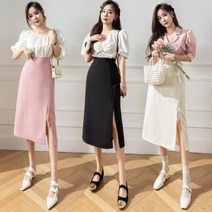 뉴욕멋쟁이 이브 하이웨이스트 트임 미디스커트